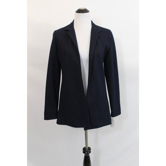 EQUESTRIAN DESIGNS Sz S Small Navy Open Front Knit Blazer Jacket NWT - Picture 7 of 7